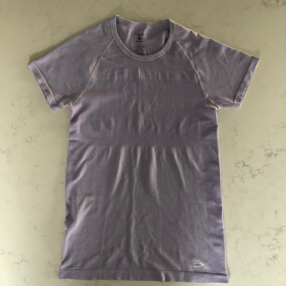 Athletic Works Dri-More Activewear Sh Slv Crew Neck Nylon Top Lavender Sz M NWOT - Picture 8 of 8